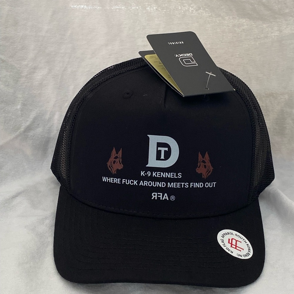 Black K-9 Kennels Trucker Hat new decky 6030 OS Dt k-9 kennels